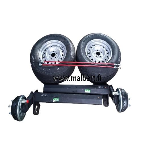 Ensemble Demi essieux 1350kg + 2 roues 225/70X15