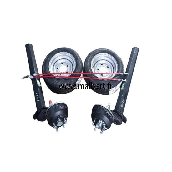 Ensemble Demi essieux 1350kg + 2 roues 155/70x12C